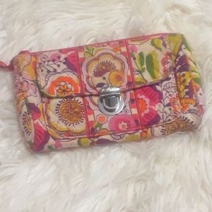 Vera Bradley Pink Floral Petals Wristlet Clutch